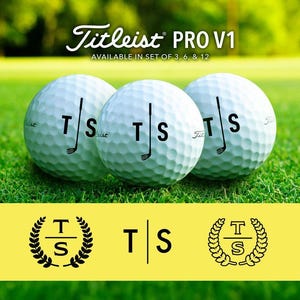 Custom Titleist Pro V1 Golf Balls | Monogram Golf Balls for Father’s Day Gift, Birthday, Retirement Gift, Christmas | Club Line Design