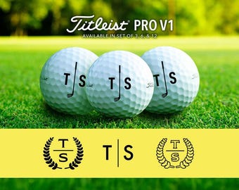 Custom Titleist Pro V1 Golf Balls | Monogram Golf Balls for Father’s Day Gift, Birthday, Retirement Gift, Christmas | Club Line Design