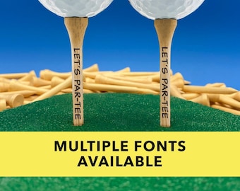 Custom Engraved Golf Tees - Personalized Text, Wooden Golf Tees