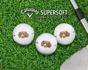 Custom Pet Face Golf Balls | Callaway Golf Balls | Funny Pet Photo Gift | Upload Your Photo | Gift for Dog Dad, Dog Mom, Cat Dad, Cat Mom