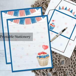 Fourth of July Printable Stationery Letter Set - Independence Day 4th Paper for your PenPal