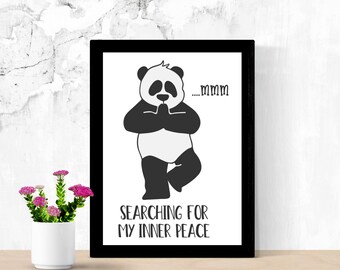 Yoga imprimible pared arte signo - Panda paz interior - Múltiples tamaños