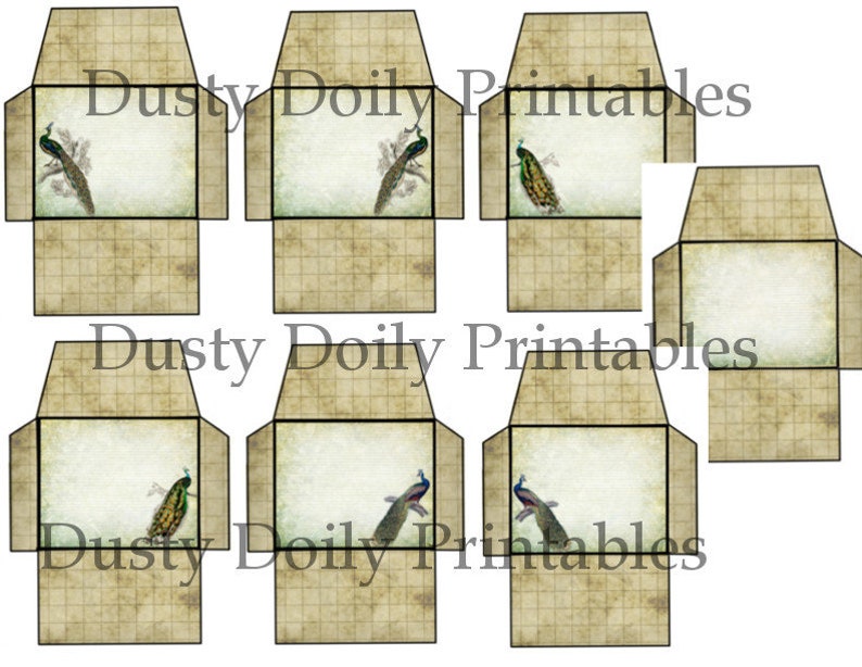 Peacock Printable Vintage Junk Journal Kit Digitaal downloaden 46 stuks afbeelding 4