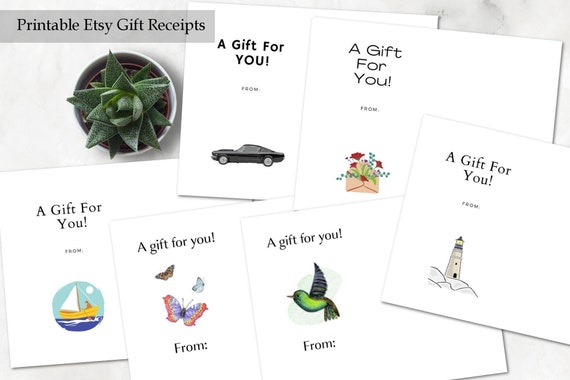 etsy printable gift receipt template set of 10 half page etsy