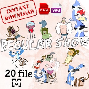 Regular Show Digital Download Pack PNG SVG JPG | Clip Art & Image Files | Shirt Design | Cartoon Bundle | Regular Show Png l Prints