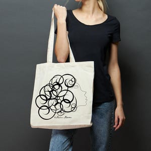 Minimalistische Line Art Einkaufstasche - Elegante Abstrakte Frauen Illustration | Umweltfreundliche Baumwolltasche | Stilvolles und künstlerisches Geschenk für sie
