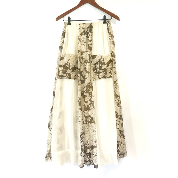 Chessa Davis I.Magnin Vintage Brown Cream Maxi Sk… - image 2