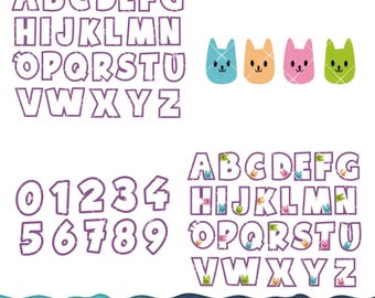 Font SVG PNG Bundle, Layered Alphabet, Alphabet Letters Numbers Set, Letters Svg Font Png Transparent - Clipart for Cricut / Silhouette