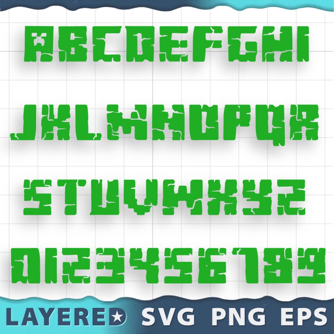 Fill Letters Svg Font SVG & PNG Bundle, Layered Alphabet Svg, Alphabet Letters Numbers ...