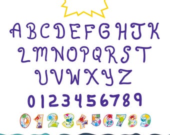 Font SVG PNG Bundle, Birthday Font, Anime Alphabet Letters Numbers Set, Letters Svg, Font Png - Letters Layered for Cricut / Silhouette