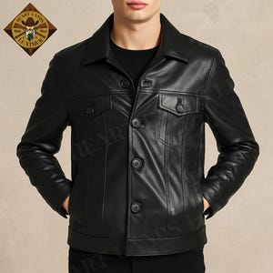 Elvis Presley Inspired Leather Jacket: 50s Rockabilly Biker Style