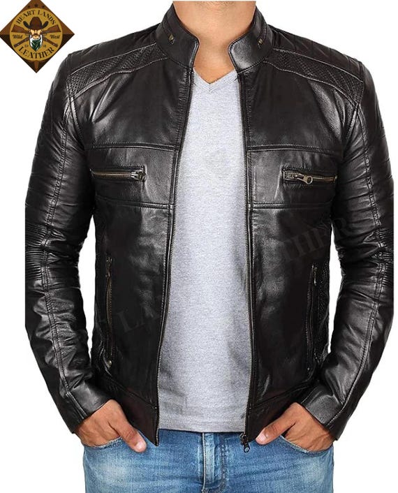 X-MENウルヴァリンバイカーメンズレザージャケットにインスパイアされ