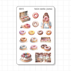 Stickervel Donut Lover Journal | Dessert Sweet Tooth Snack Sugar Rush Donut Comfort Food | Decoratieplanner Bujo Agenda Geheugendagboek