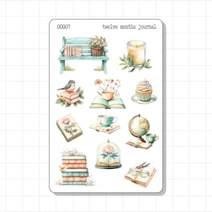 Stickervel Spring Vibes-dagboek | Esthetische boekbloem vogelkaars | Decoratieplanner Bujo Herinnering Agenda Reisherinnering Schema