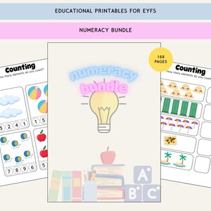 168-Page Printable Numeracy Workbook Bundle for Kids | Early Maths, Addition, Subtraction, Timetables, Shapes, Colouring & More