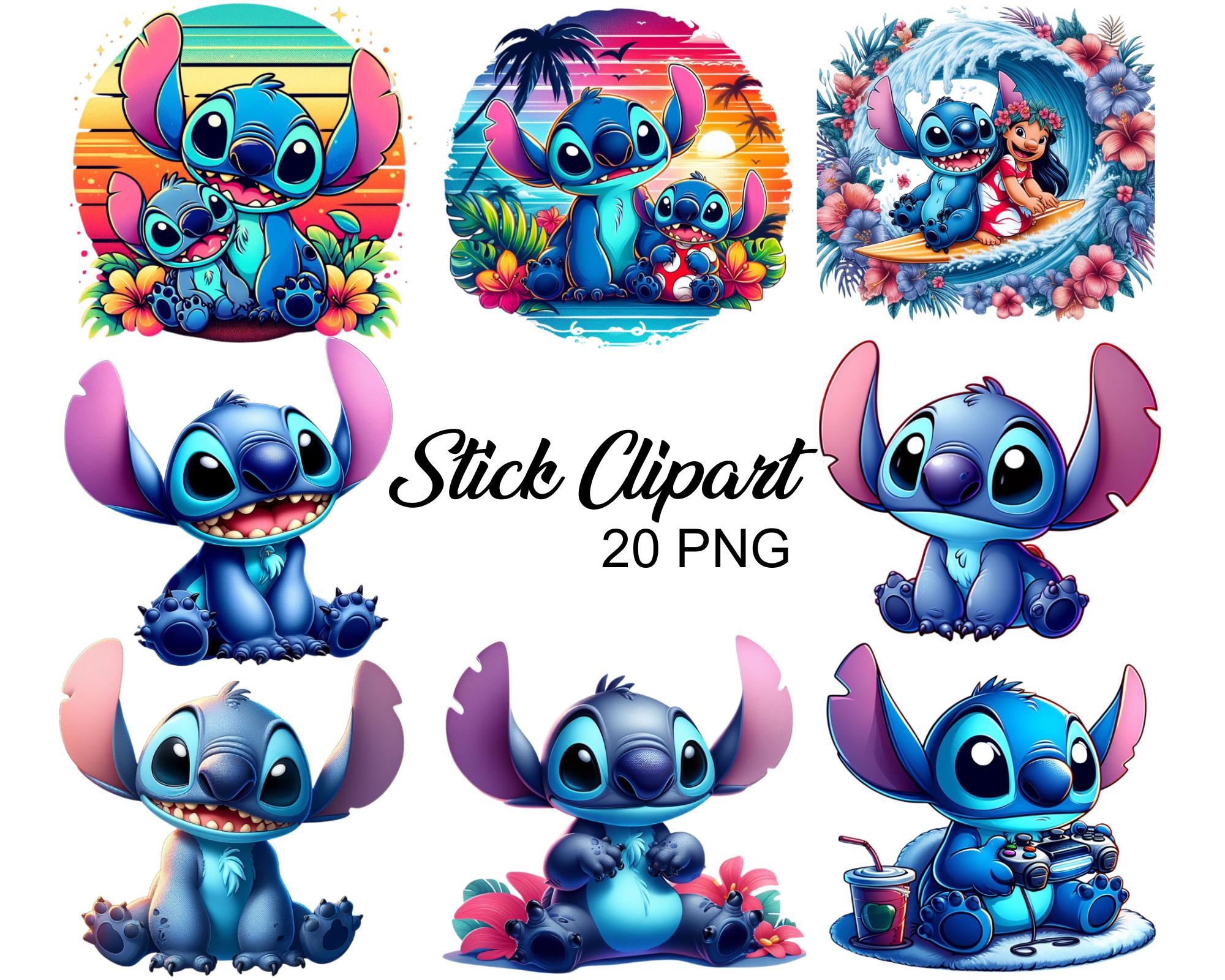 Digital Download Stitch Watercolor Png Bundle, Commercial Use, T Shirt Designs, Stitch Png, Instant Download, High Resolution