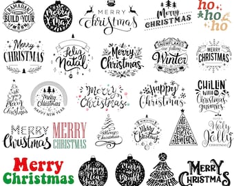 Christmas SVG Bundle for Cricut, Christmas Clipart, Holiday SVG Cut Files, Christmas SVG Files, Christmas Designs, Instant Download