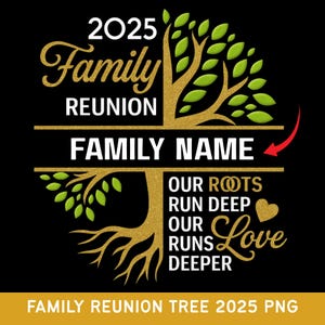 Family Reunion Tree 2025 Png, Family Tree Png, Tree Of Life Png, Family Reunion Shirts Png, Reunion 2025 Png, Sublimation Design, 300 DPI