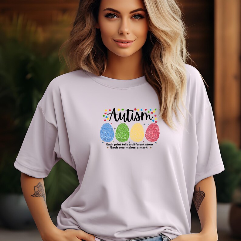 Autismmedvetenhet Svg, Varje tryck berättar en annan historia Svg, Var och en gör ett märke, Neurodiversitet Svg, Autism Acceptans, Omedelbar nedladdning bild 7