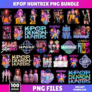 Paquete de imágenes de Huntrix de Kpop, imágenes de cazadores de demonios, imágenes de Saja Girls, Derpy Tiger, artículos de Huntrix, regalos para amantes del anime, arte de fan de Saja Boys de Kpop, sublimación