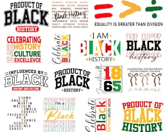 Bundle SVG du mois de l'histoire des Noirs, Svg Png de l'histoire des Noirs, Design de la Culture afro-américaine, Svg excellence noir, téléchargement numérique, Cricut