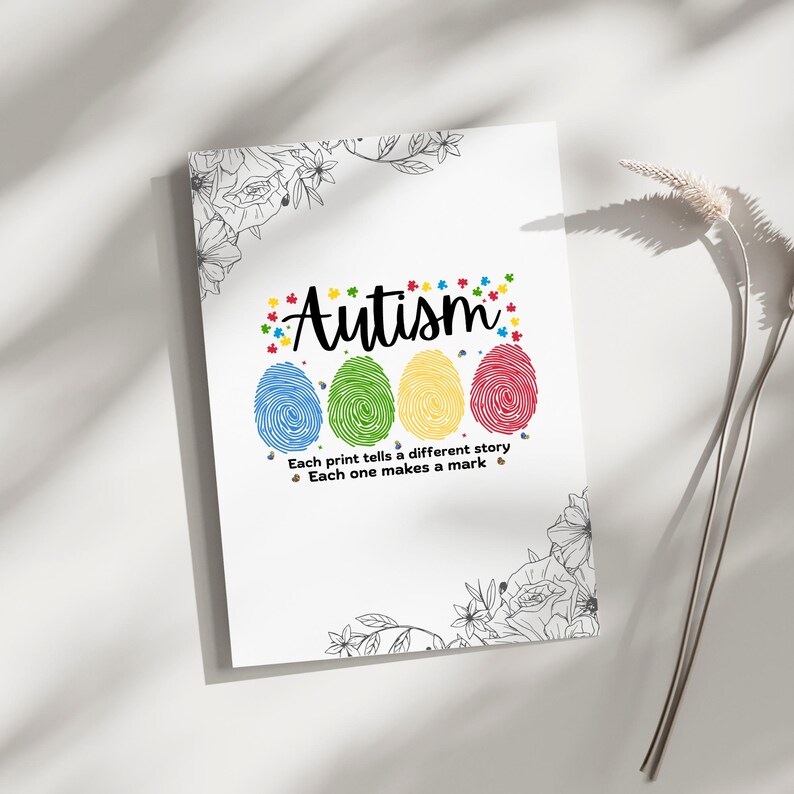 Autismmedvetenhet Svg, Varje tryck berättar en annan historia Svg, Var och en gör ett märke, Neurodiversitet Svg, Autism Acceptans, Omedelbar nedladdning bild 9