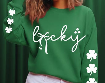 Lucky St. Patrick’s Day Coquette SVG PNG, St. Patrick’s Day SVG, Lucky Svg, Girl St. Patrick’s Day, Shamrock Svg,Instant Download