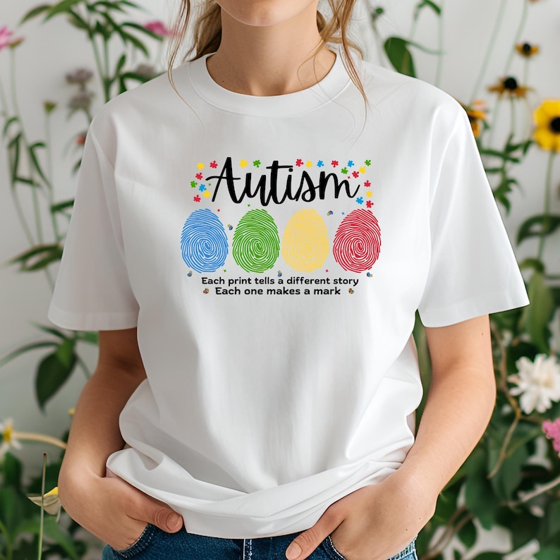 Autismmedvetenhet Svg, Varje tryck berättar en annan historia Svg, Var och en gör ett märke, Neurodiversitet Svg, Autism Acceptans, Omedelbar nedladdning bild 2