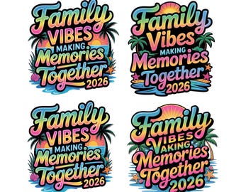 Family Vacation 2026 PNG Bundle,Family Cruise 2026,Beach Family Vibes PNG,Matching Family Trip Shirts, Making Memories Together, Sublimation
