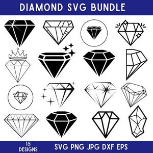 Diamond Svg Bundle, Diamond Png, Diamonds Vector, Diamond Dxf, Diamond Svg, Diamond Clipart, Diamond, Svg Files For Cricut, Instant Download