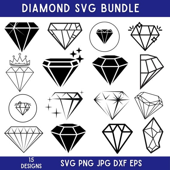 Diamond Svg Bundle, Diamond Png, Diamonds Vector, Diamond Dxf, Diamond Svg, Diamond Clipart, Diamond, Svg Files For Cricut, Instant Download