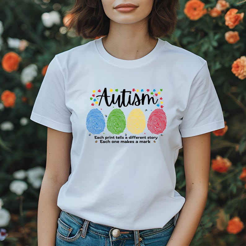 Autismmedvetenhet Svg, Varje tryck berättar en annan historia Svg, Var och en gör ett märke, Neurodiversitet Svg, Autism Acceptans, Omedelbar nedladdning bild 6