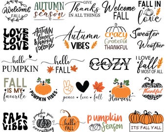 Ensemble Svg automne, Svg automne, Thanksgiving Svg, Bonjour Svg automne, Svg automne, citrouilles Svg, saison douillette, enseignes de porche, Cricut