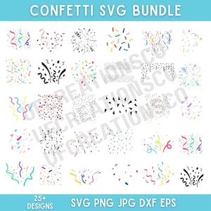 Confetti Svg Bundle, Confetti Png, Confetti Clipart, Birthday Party Svg, Confetti Dxf, Confetti, Svg Files For Cricut, Instant Download