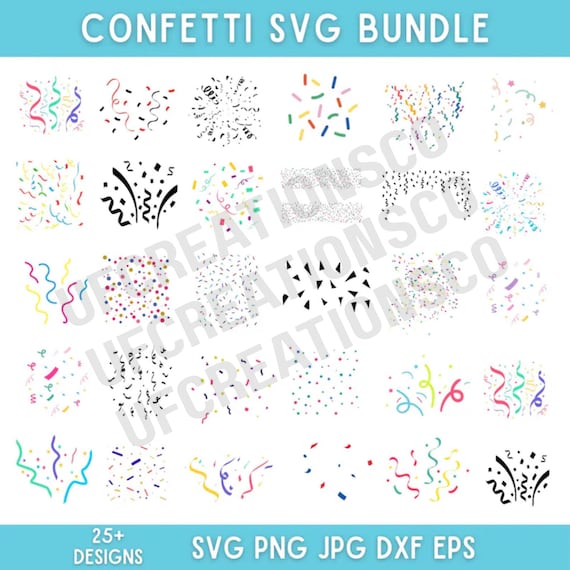 Confetti Svg Bundle, Confetti Png, Confetti Clipart, Birthday Party Svg, Confetti Dxf, Confetti, Svg Files For Cricut, Instant Download