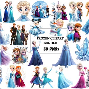 Frozen Png Bundle, Frozen Clipart, Princess Png, Anna Elsa Olaf, Frozen Png Bundle, Frozen Birthday Png, Sublimation Design,Instant Download