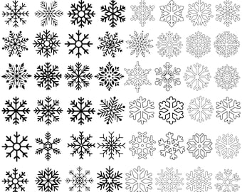 26 Snowflake Svg Bundle, Simple Snowflake Outlines Bundle Svg, Snowflakes For Digital Download, Winter Svg, Silhouette,Instant Download