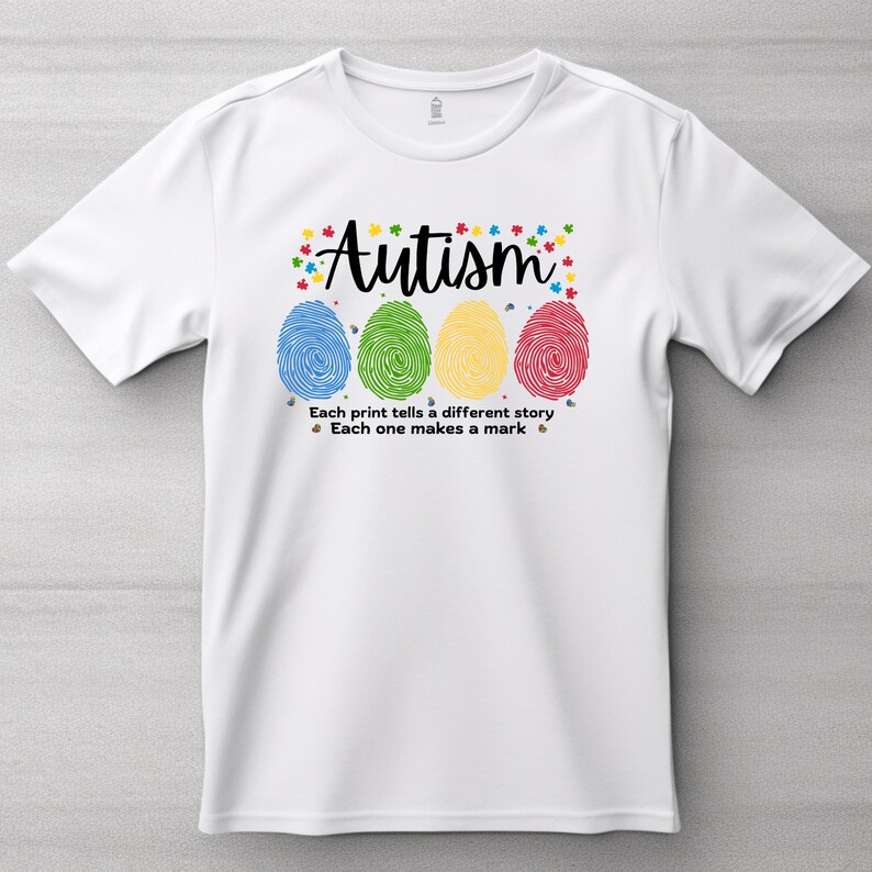 Autismmedvetenhet Svg, Varje tryck berättar en annan historia Svg, Var och en gör ett märke, Neurodiversitet Svg, Autism Acceptans, Omedelbar nedladdning bild 8