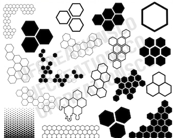 Bienenwabenmuster-Svg-Bundle, Bienenwabenmuster Clipart, Bienenwachs-Svg-Png, Sechseck-Muster-Svg, Cricut, Silhouette, Sofort-Download