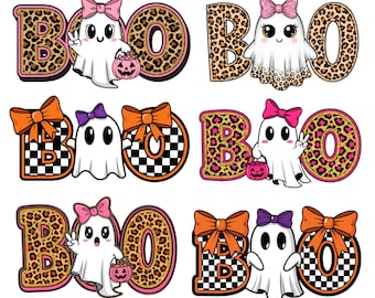 Boo Png, Halloween Png, Ghost Png, Leopard Spooky Coquette Png, Leopard Ghost Png, Preppy Halloween, Trendy Halloween Png, Instant Download