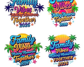 Family Vacation 2026 PNG Bundle, Matching Family Trip Shirt Design, Beach Family Vibes PNG, Family Reunion, Digital Download, Sublimation