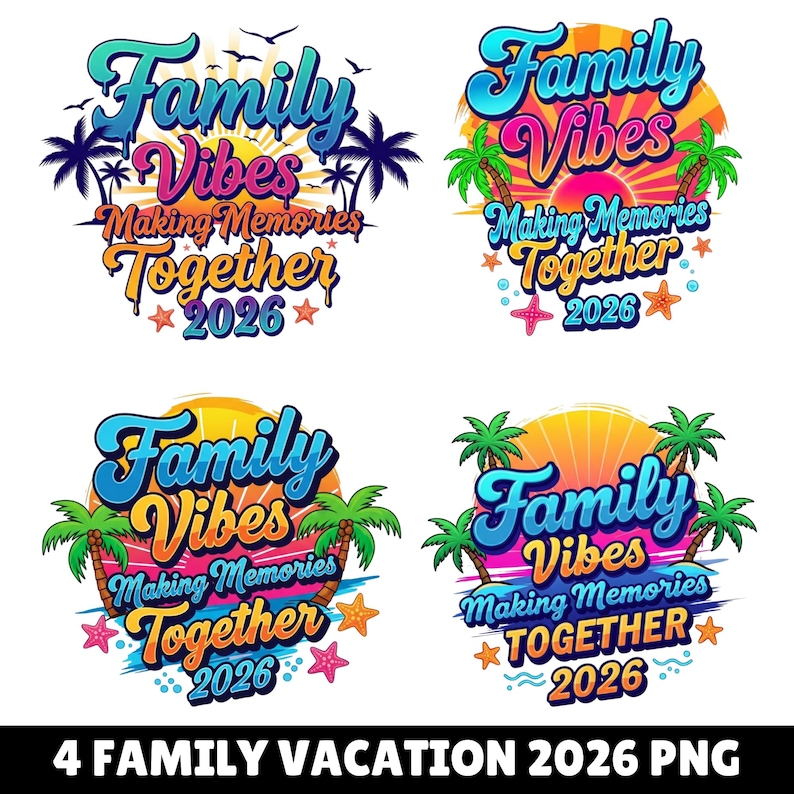 Family Vacation 2026 PNG Bundle, Matching Family Trip Shirt Design ...