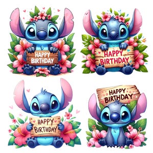 Cartoon Stitch Happy Birthday Png, Birthday Shirt Png, Birthday Girl Png, Birthday Boy Png, Cute Stitch Designs,Sublimation,Digital Download