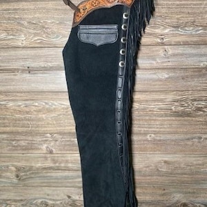 Hand Made Cowboy Chaps Leather Unisex Chap Cowgirl Pant Long Chap Rodeo Style Ranch Wear Equesterian Pants Wear Gift For Women,Gift For Men