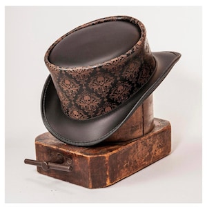 Leren hoed Royal Skull Crown handgemaakte hoge hoed lederen steampunk hoge hoed gotische hoge hoed Victoriaanse hoed cowboyhoed Halloween hoed cadeau voor mannen