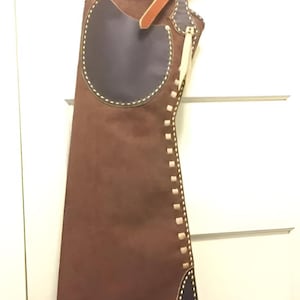 Crafted Cowboy Long Chap Suede Leather Unisex Chap Cowgirl Pants Chaps Rodeo Style Ranch Equesterian Wear Gifts For Women, Gifts For Men