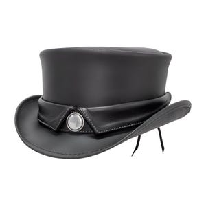 Leren hoed getailleerde kraag band handgemaakte hoge hoed lederen steampunk hoge hoed gotische hoge hoed Victoriaanse hoed cowboy halloween hoed cadeau voor mannen