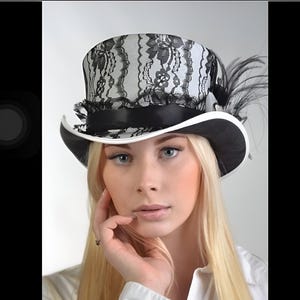 Lederen hoed mesh Victoriaans korset handgemaakte hoge hoed lederen steampunk cilinderhoed gotische cilinderhoed Victoriaanse hoed cowboy halloween hoed cadeau voor mannen