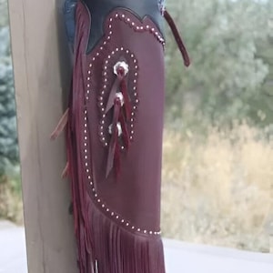 Crafted Cowboy Long Chap Suede Leather Unisex Chap Cowgirl Pants Chaps Rodeo Style Ranch Equesterian Wear Gifts For Women, Gifts For Men