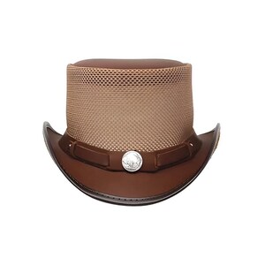 Leren hoed Buffalo band mesh handgemaakte hoge hoed lederen steampunk cilinderhoed gotische cilinderhoed Victoriaanse hoed cowboyhoed Halloween hoed cadeau voor mannen